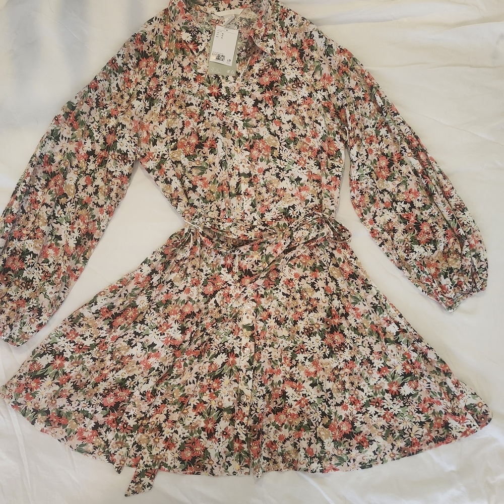 Elegant Floral Long Sleeve Dress